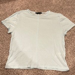 Alice + Olivia Cindy Classic Cropped Tee, Size L, Light Blue